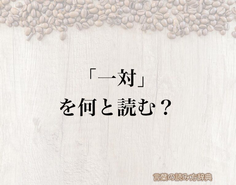「一対」の読み方と意味とは?「いったい」と「いっつい」のどちら?正しい読み方について詳しく解釈 | 言葉の読み方辞典