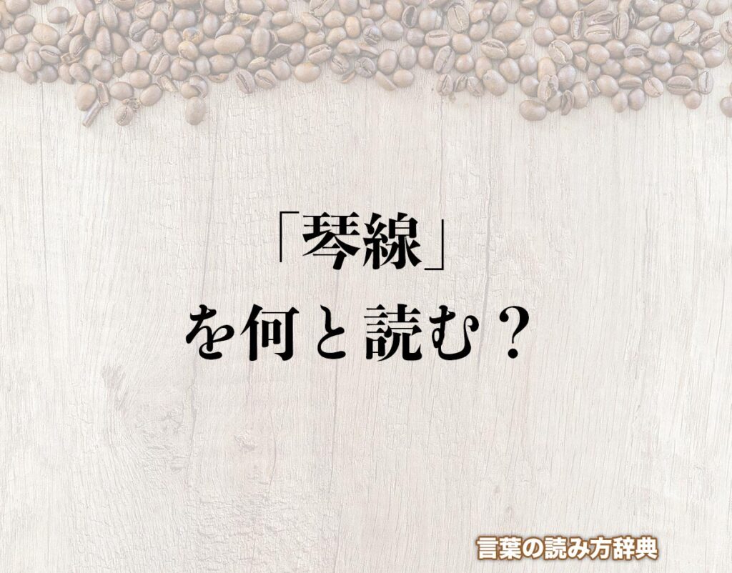 「琴線」の読み方と意味とは?「きんせん」と「ことせん」の正しい読み方について詳しく解釈 | 言葉の読み方辞典