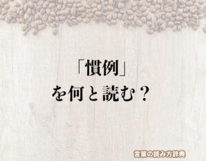 「慣例」の読み方と意味とは?「かんれい」と「なれれい」のどちら?正しい読み方について詳しく解釈 | 言葉の読み方辞典