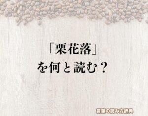 「栗花落」の読み方とは?間違いやすい読み方まで解釈 | 言葉の読み方辞典