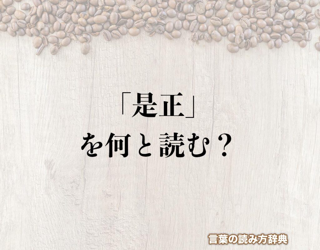「是正」の読み方とは?間違いやすい読み方まで解釈 | 言葉の読み方辞典
